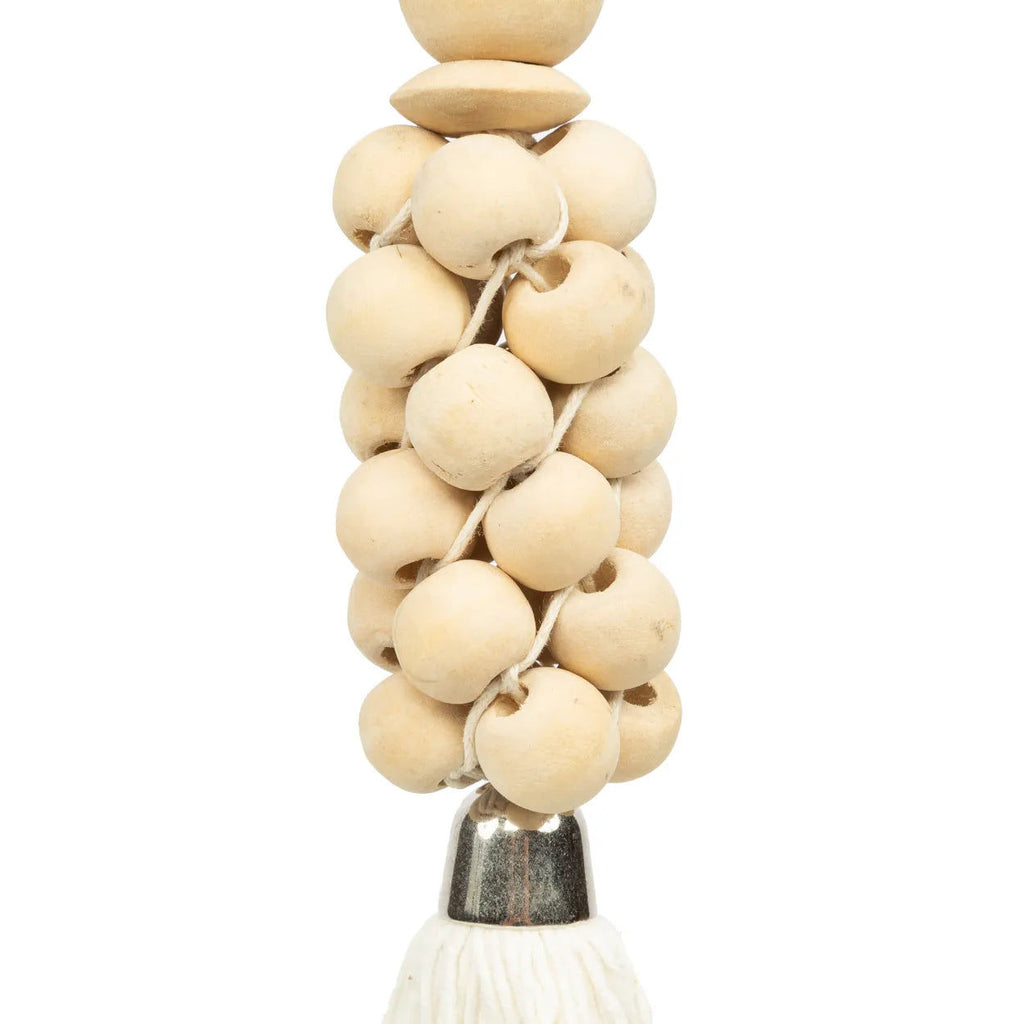 The Wooden Beads Keychain - Natural White, H 25 cm