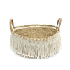 The Boho Fringe Basket - Natural White, Ø 40 cm, H 17 cm