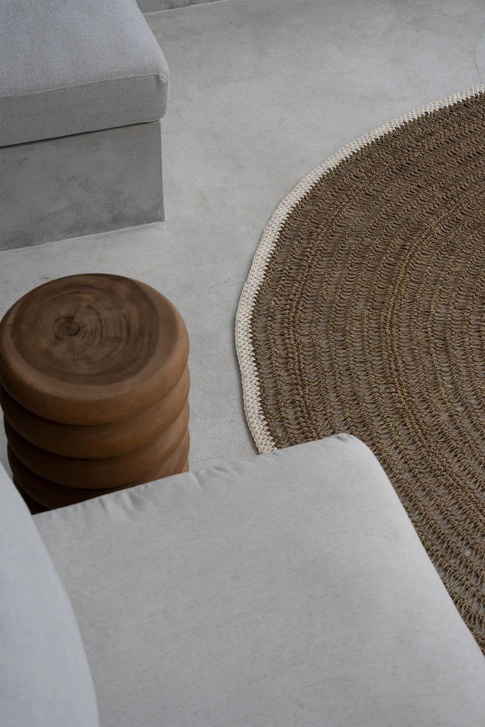 The Seagrass & Cotton Round Carpet - Natural White - Ø 200 cm
