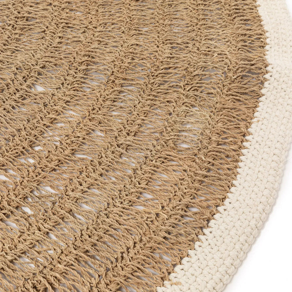 The Seagrass & Cotton Round Carpet - Natural White - Ø 150 cm