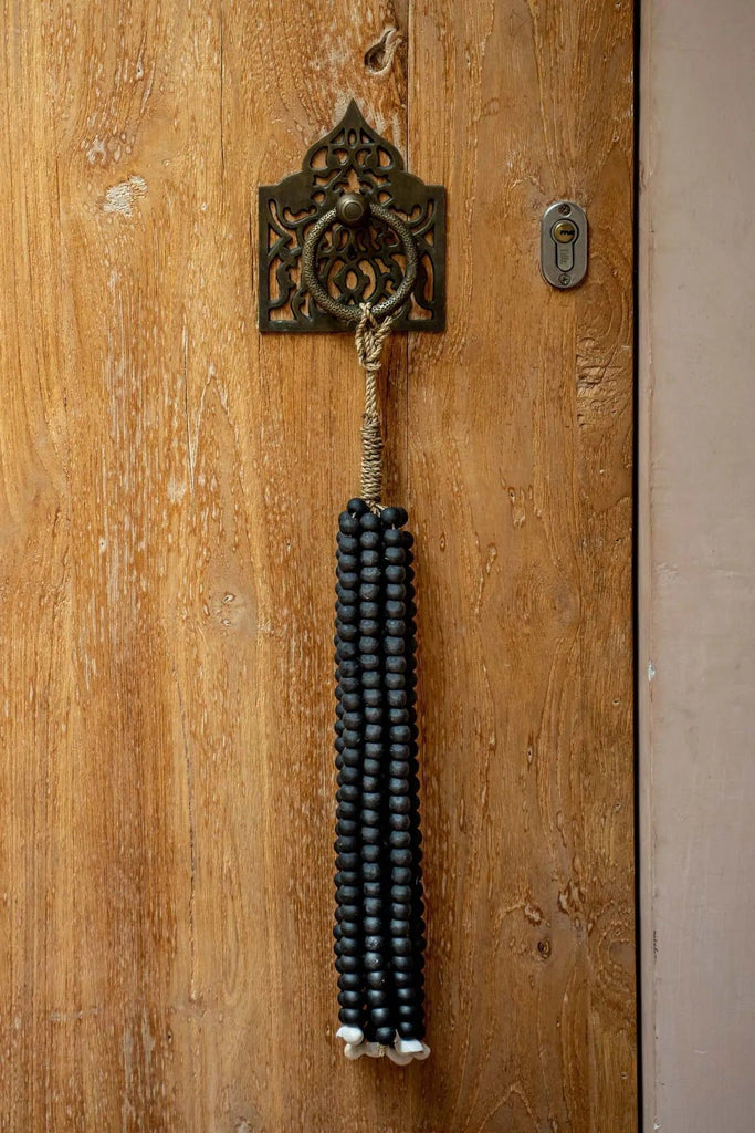 The Wooden Beads Tassel - Black, H 60 cm