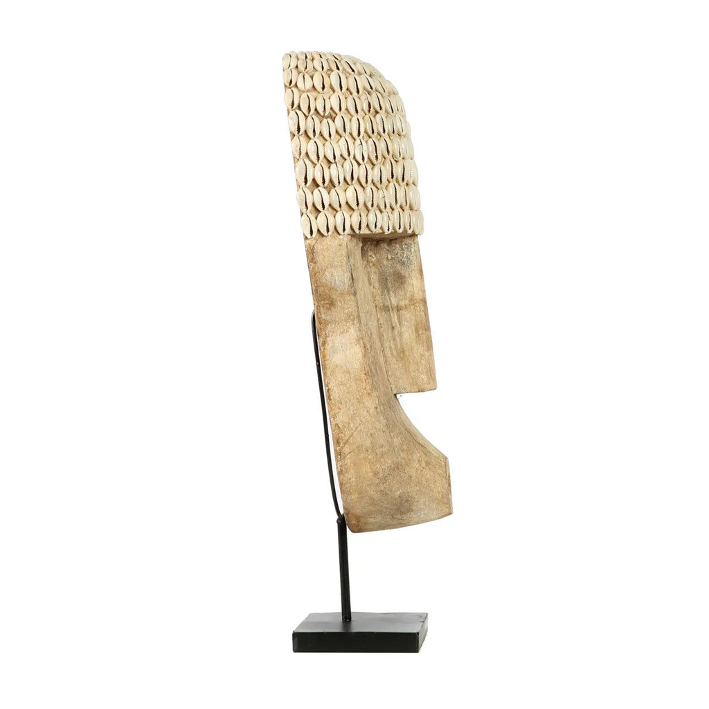 The Cowrie Mask on Stand - H 50 cm