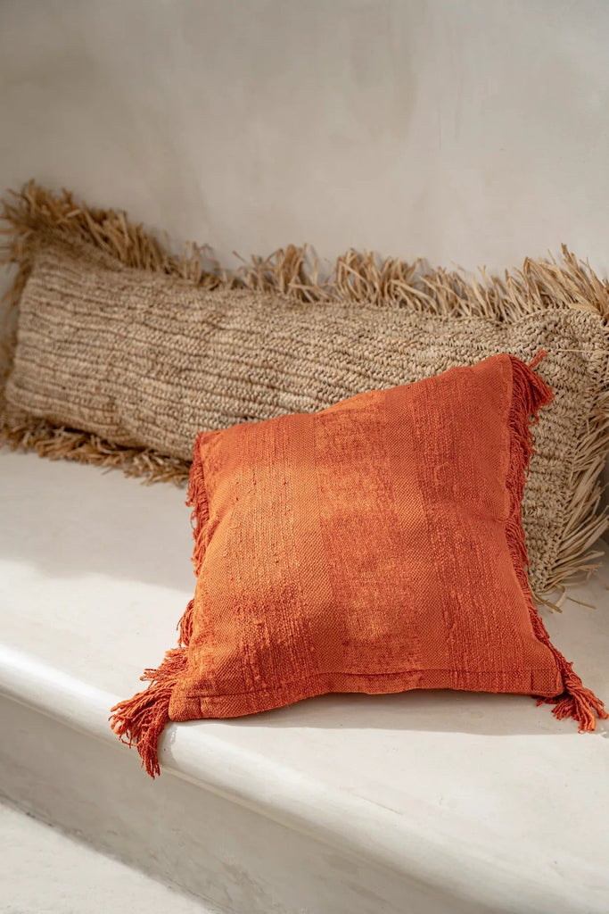 The Raffia Cushion Cover Rectangular - Natural - 35 x 100 cm