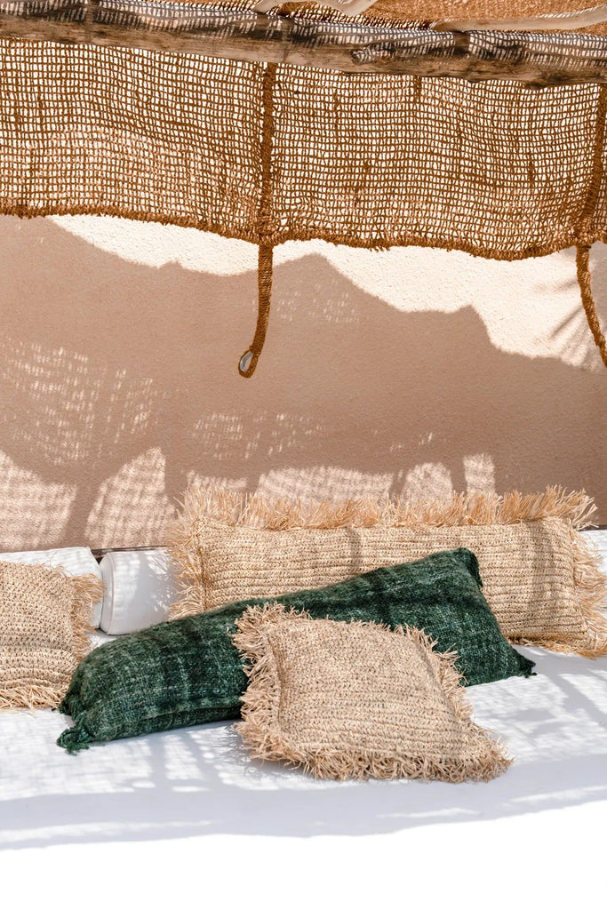 The Raffia Cushion Cover Rectangular - Natural - 35 x 100 cm