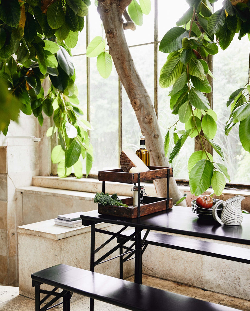 GARDEN TABLE/BENCH SET, 220 CM