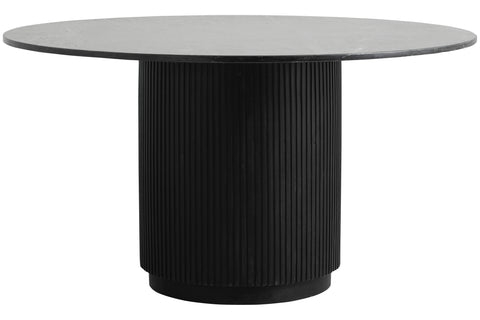 ERIE BLACK round dining table, marble top, Ø 140