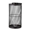 EFFIE Lantern with Glass, Black, Bamboo