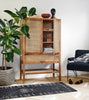 MERGE cabinet, nature with rattan