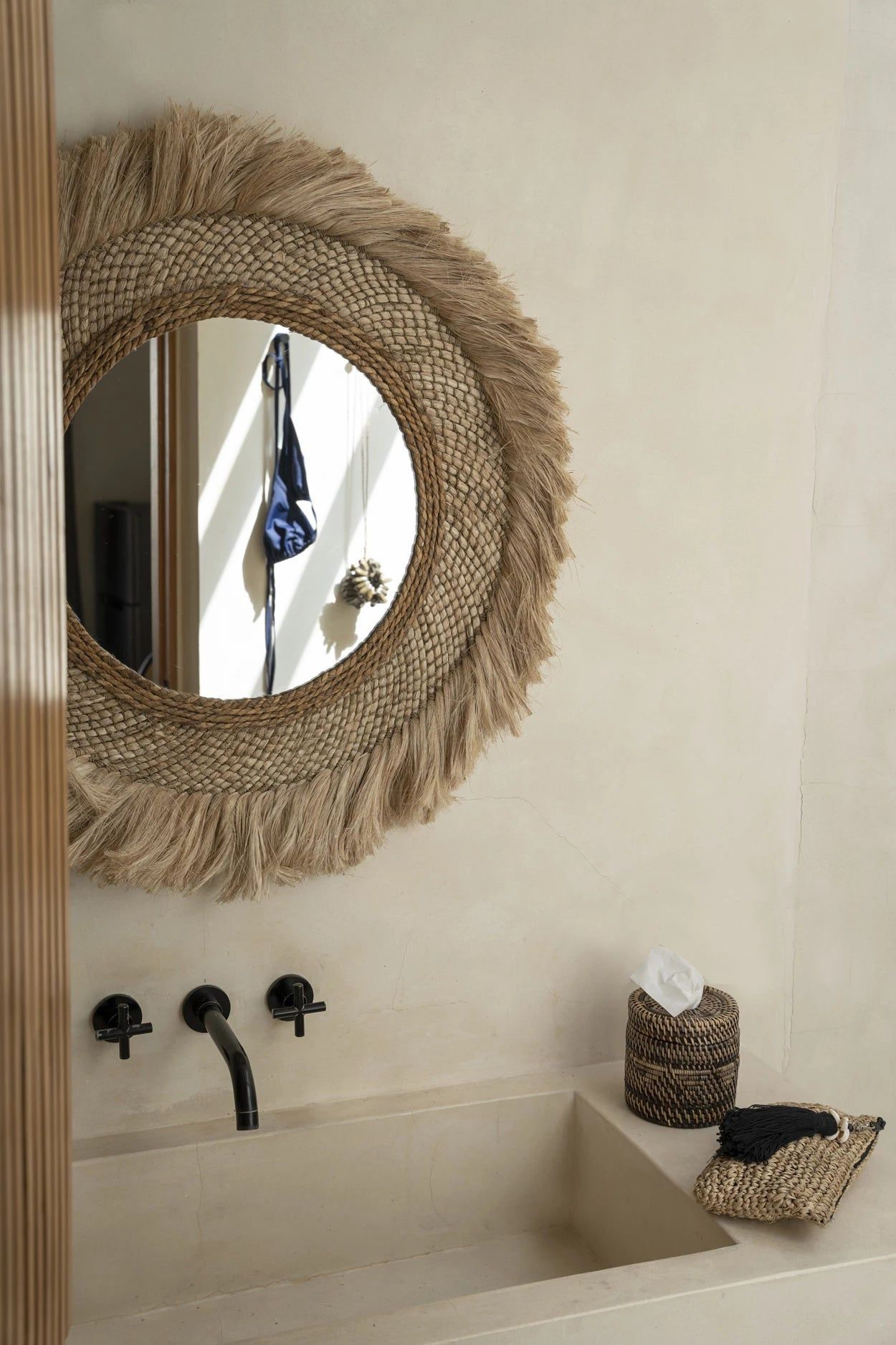 Capri Mirror - Natural - Ø 85 cm