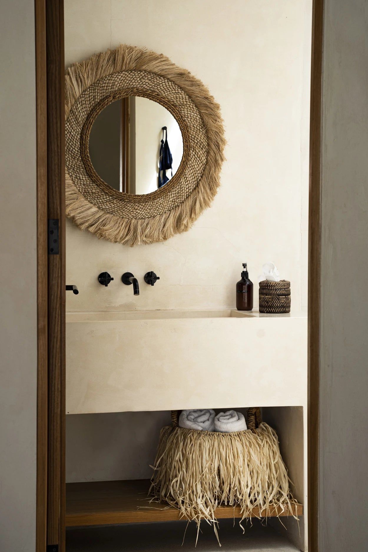 Capri Mirror - Natural - Ø 85 cm