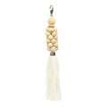 The Wooden Beads Keychain - Natural White, H 25 cm
