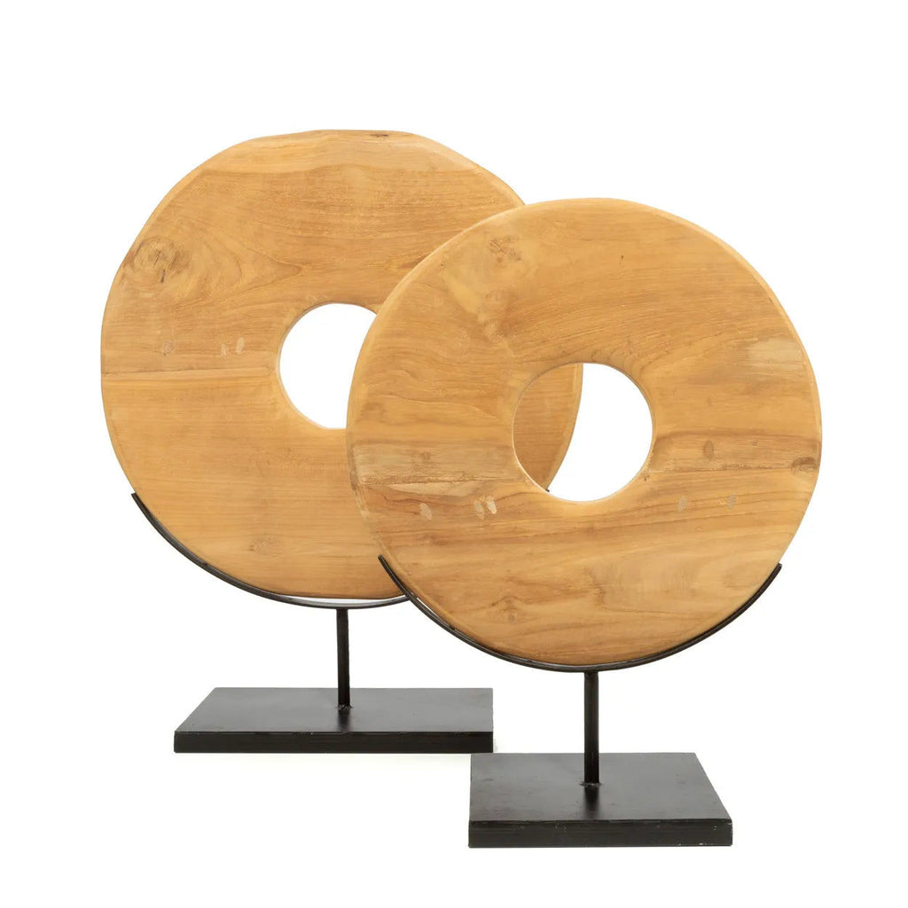 The Teak Disc on Stand - Ø 38 cm