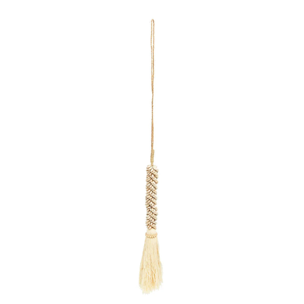 The Cowrie & Cotton Tassel - Natural, H 60 cm