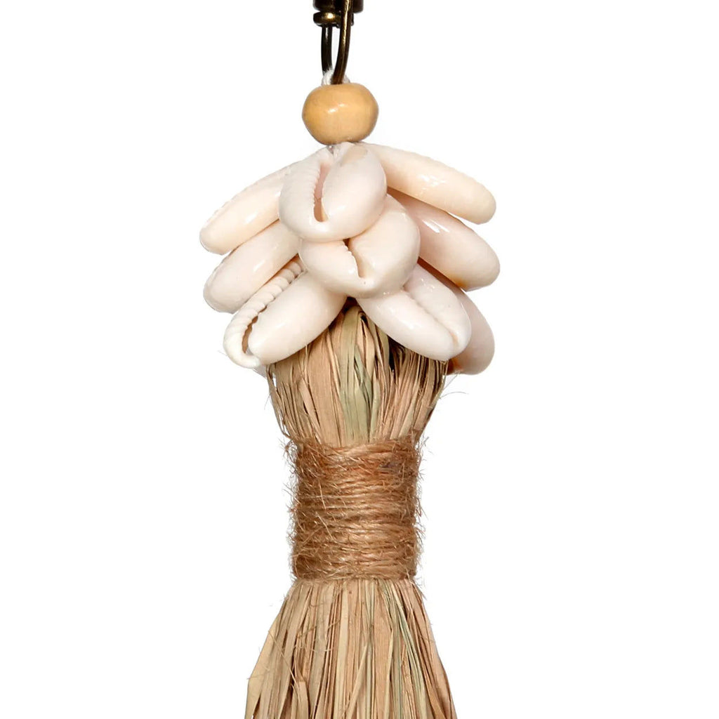 The Raffia Cowrie Shell Keychain, H 20 cm
