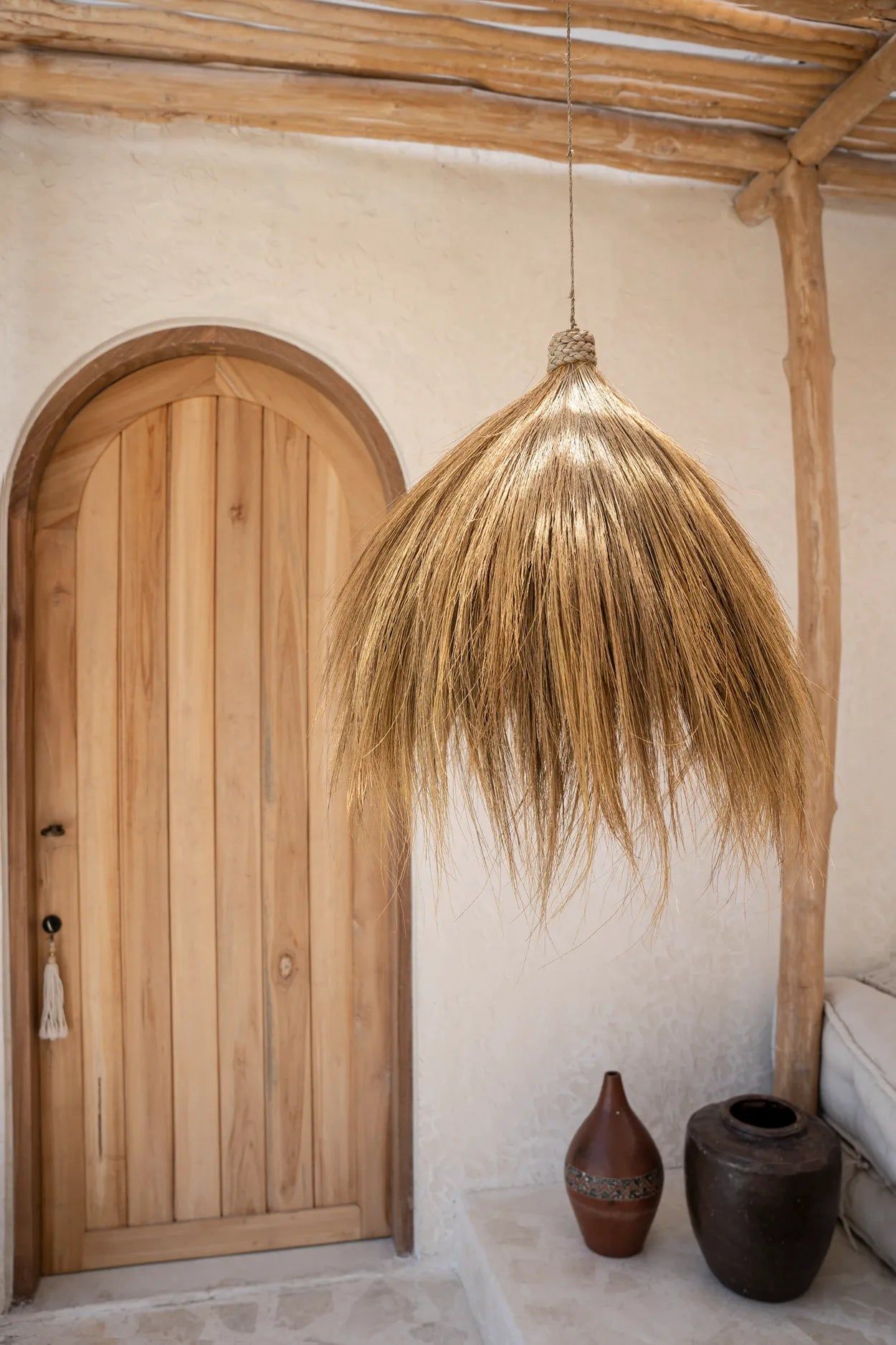 Rayung Hut Pendant - Natural - Ø 50, H 85 cm