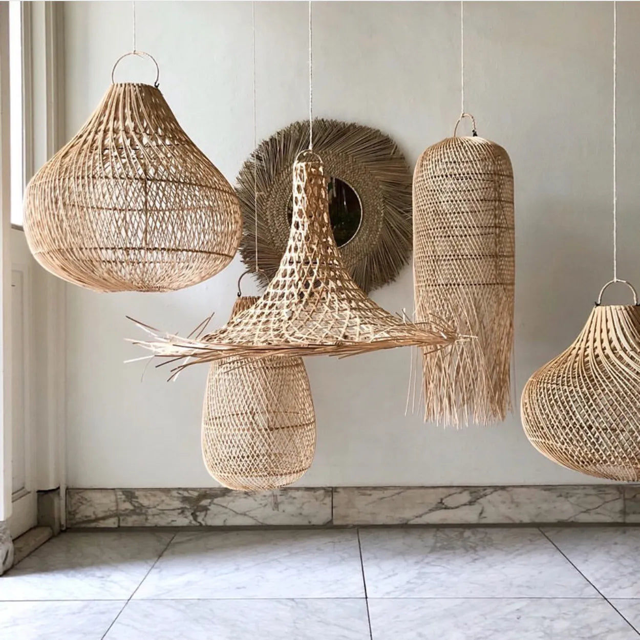 The Squid Pendant - Natural - Ø 30, H 80 cm