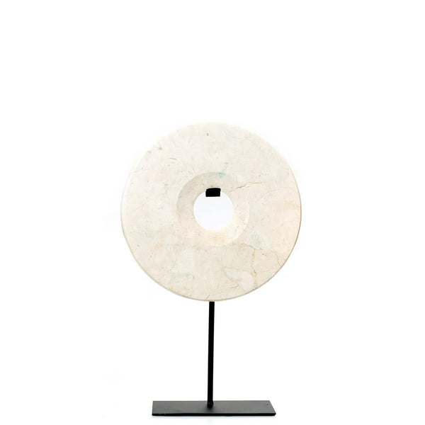 The Marble Disc on Stand - White - Ø 20 cm