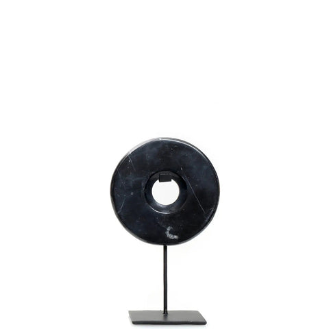 The Marble Disc on Stand - Black - Ø 15 cm