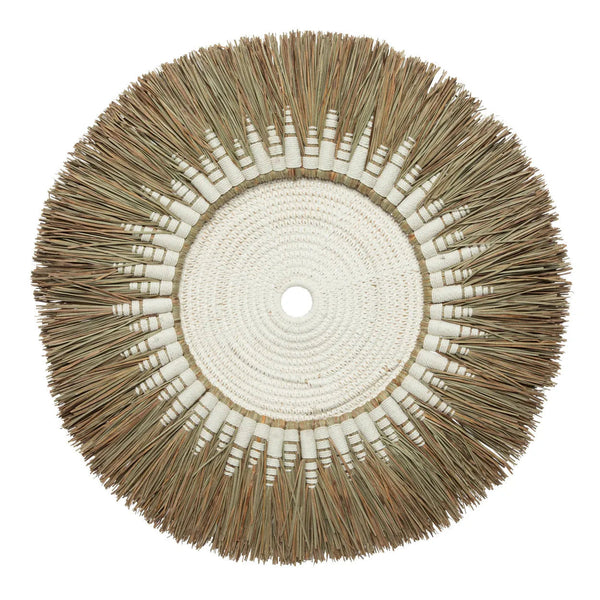 The Raffia Macramé Wall Deco - White Natural, Ø 60 cm