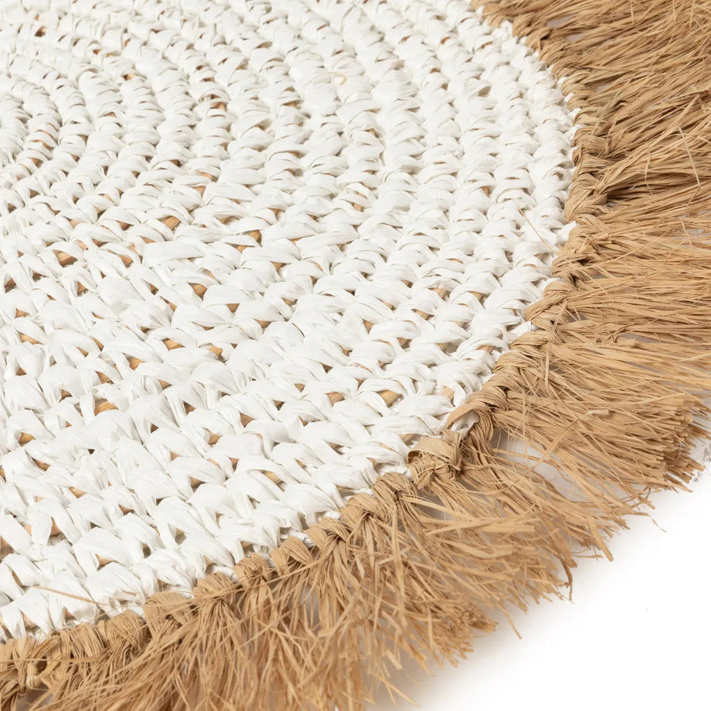 Water Hyacinth Raffia Placemat - White Natural