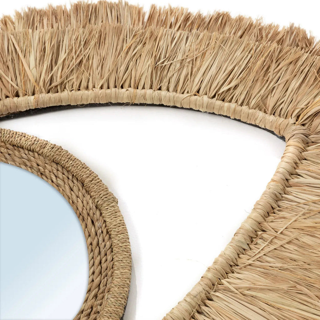 Raffia Eye Mirror - Natural - 70 x 40 cm