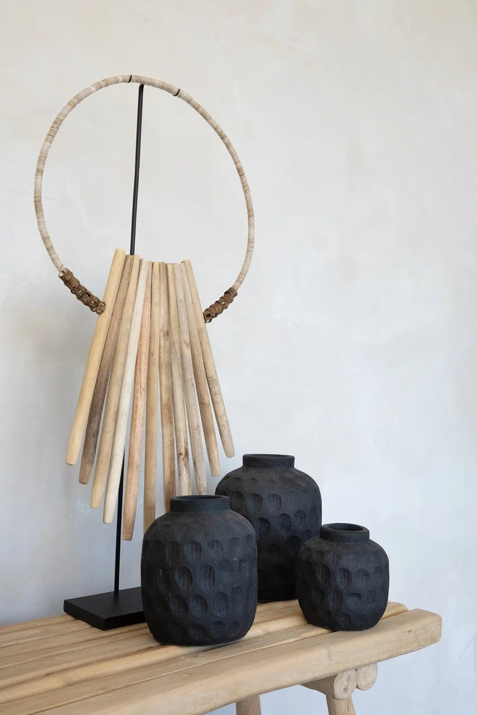 The Wooden Sticks On Stand - Natural, H 85 cm