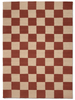 SQUARE WOOL RUG, TERRACOTTA/NATURAL, MANY SIZE