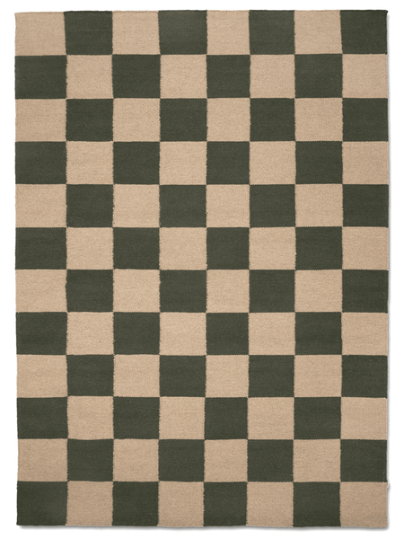 SQUARE WOOL RUG, FOREST GREEN/NATURAL, MANY SIZE