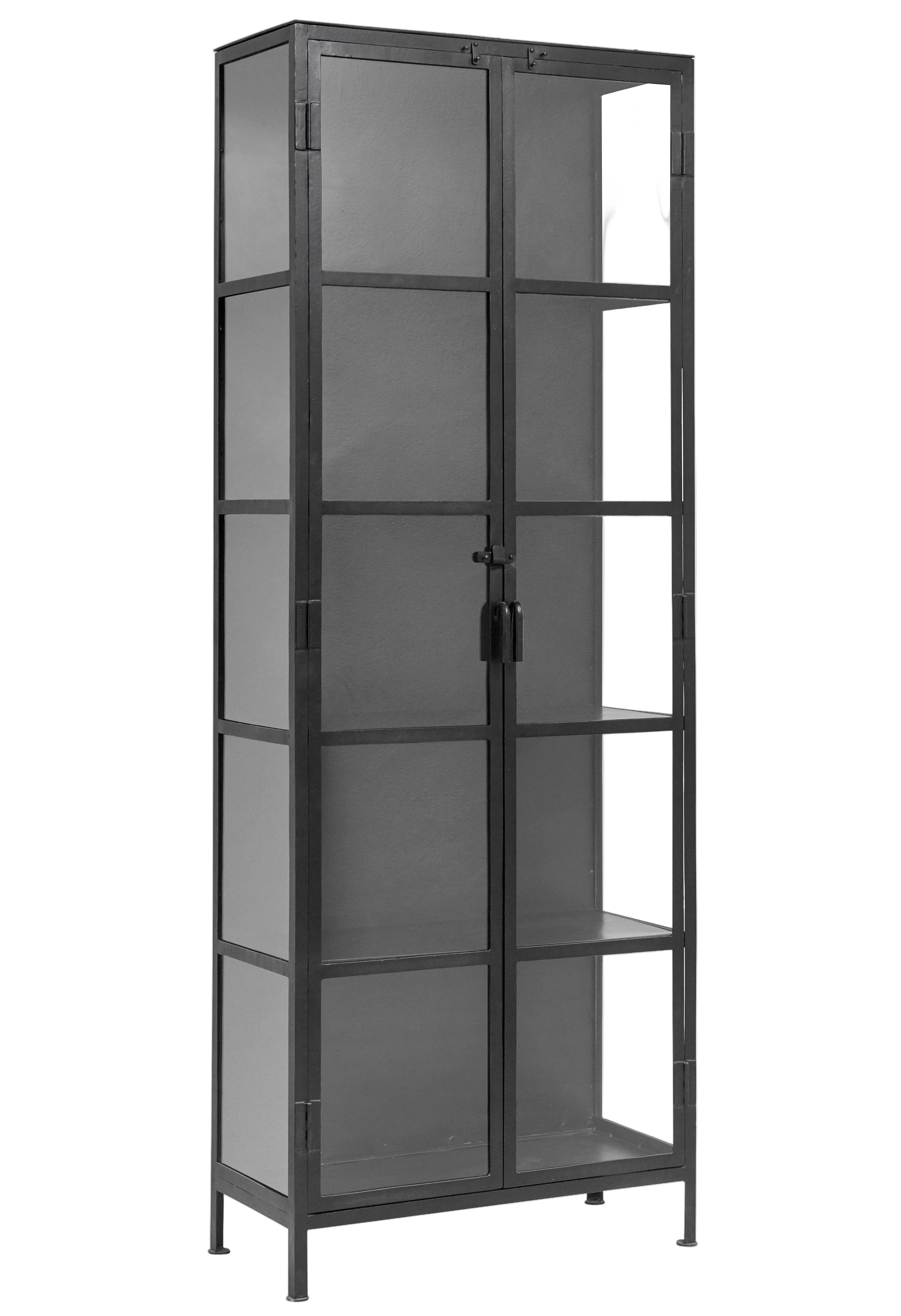 MET PHOENIX BLACK CABINET, 2 DOORS, IRON, H 214 CM