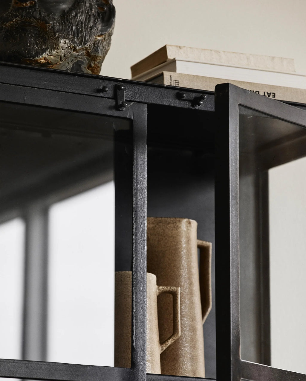 MET PHOENIX BLACK CABINET, 2 DOORS, IRON, H 214 CM
