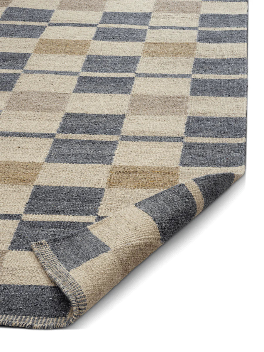 RUTVIK RUNNER, WOOL, INDIGO,  80 x 250
