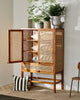 MERGE cabinet, teak wood with rattan