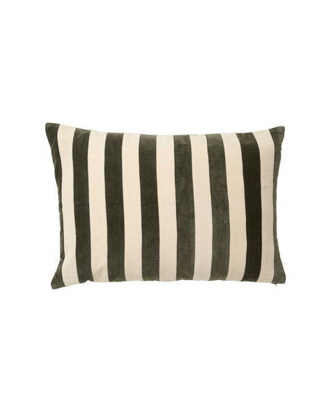 ALHENA GREEN STRIPES, CUSHION COVER, 50 x 70