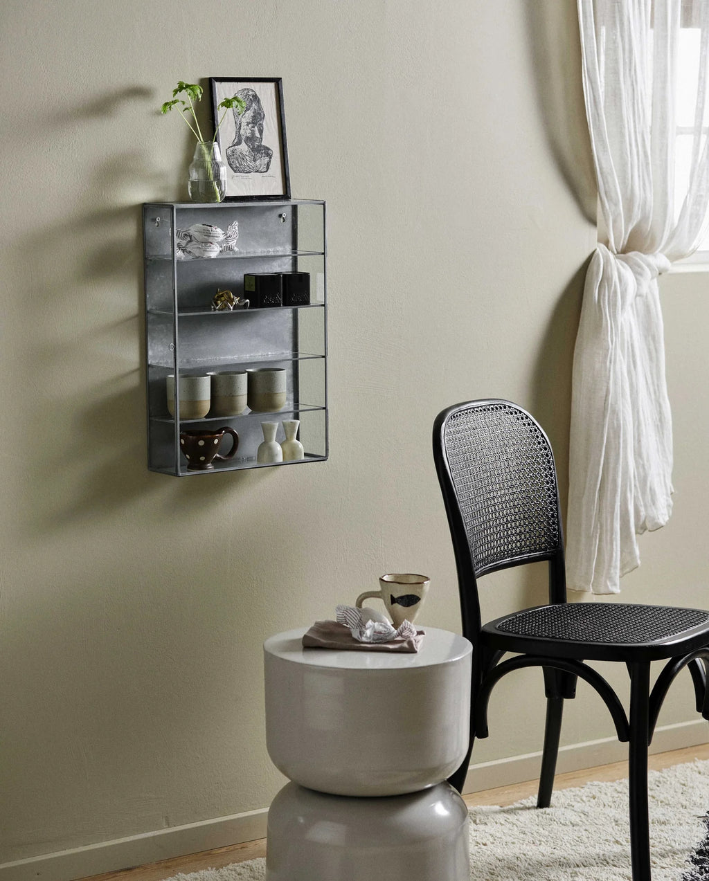 WICKY chair with wickerwork, black/black