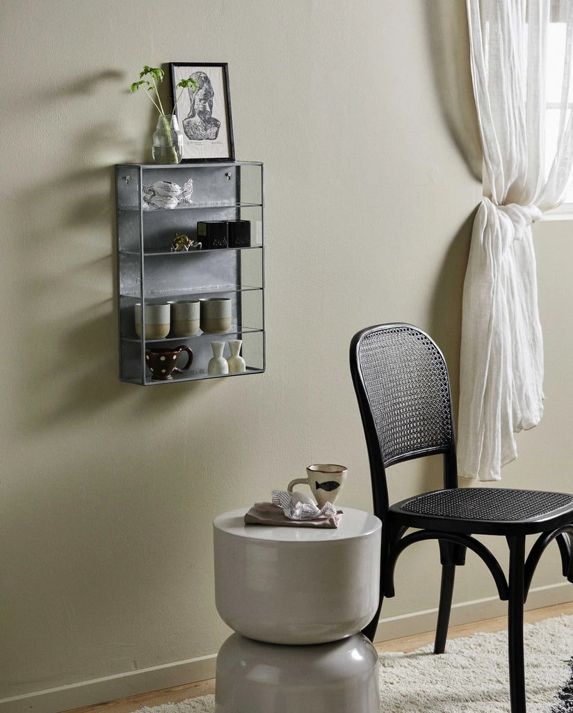 WICKY chair with wickerwork, black/black