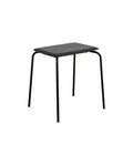 A black metal frame ESA stool with a PU leather seat, displayed against a white background.