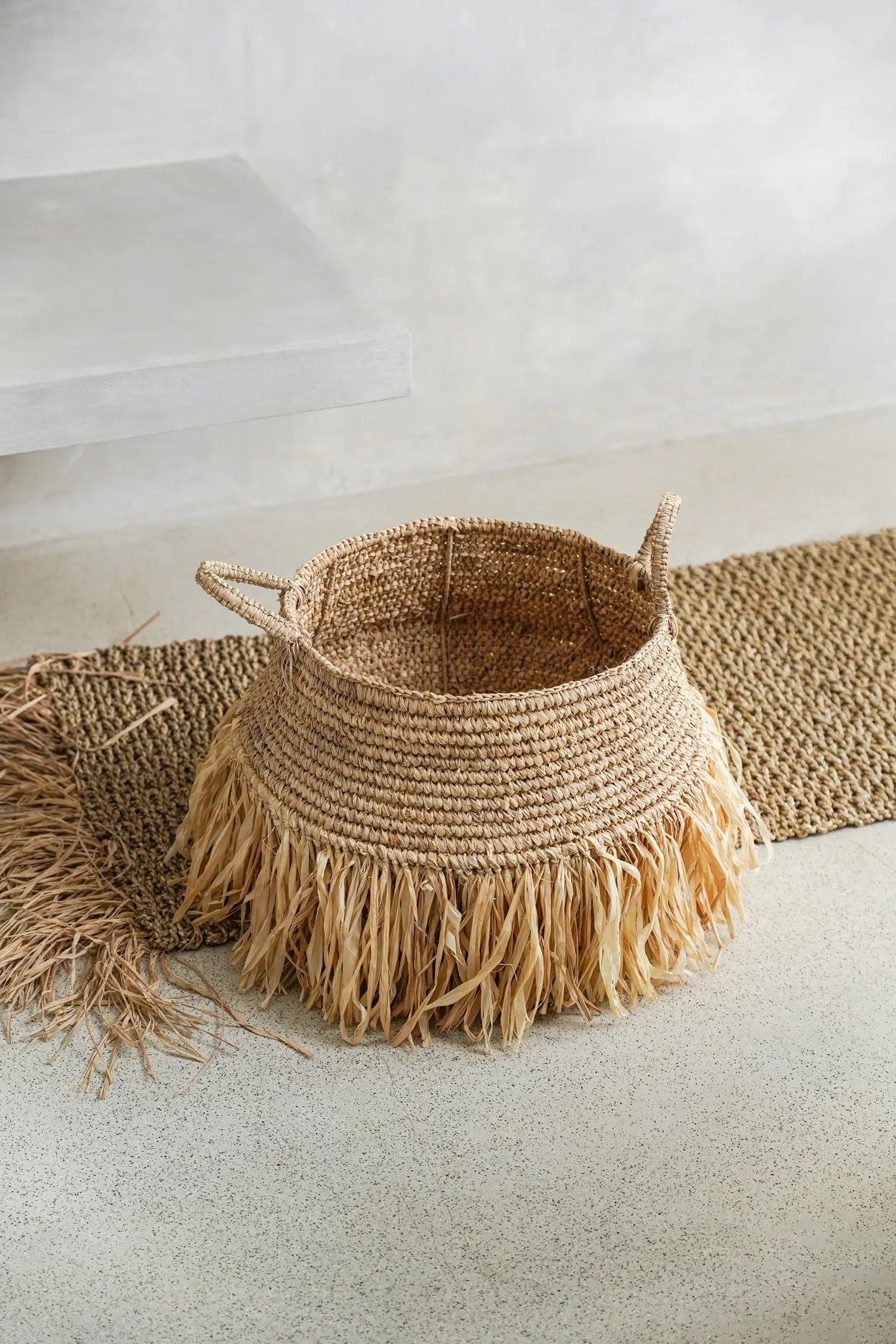 Raffia Deluxe Baskets - Natural - Ø 36 cm, H 30 cm