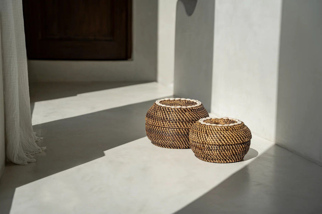 Colonial Peek-a-Boo Basket - Natural Brown - Ø 23 c, H 15 cm