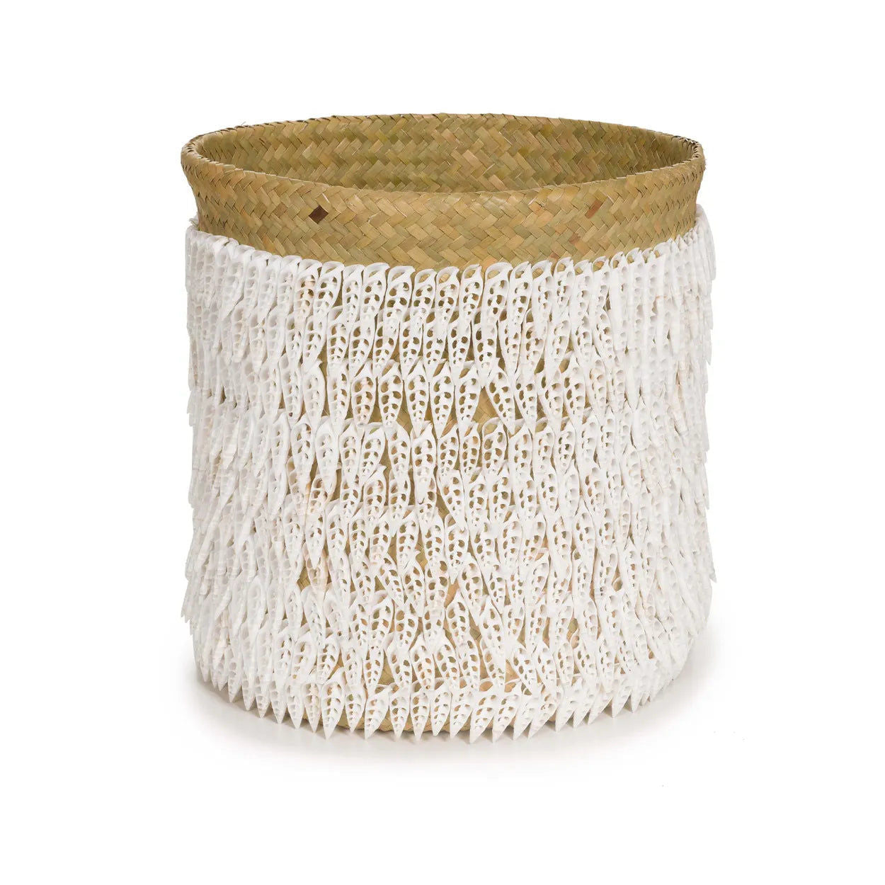 Pandan Basket Shells - Natural White, Ø 34 cm, H 40 cm