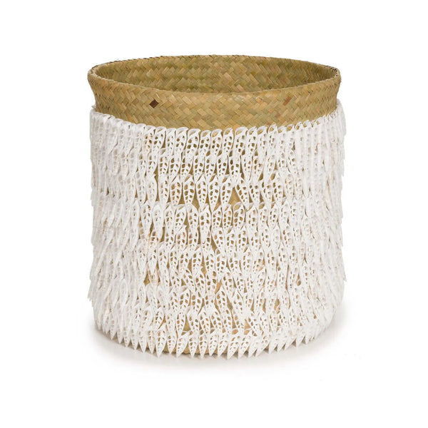 The Pandan Basket Shells - Natural White, Ø 34 cm, H 40 cm