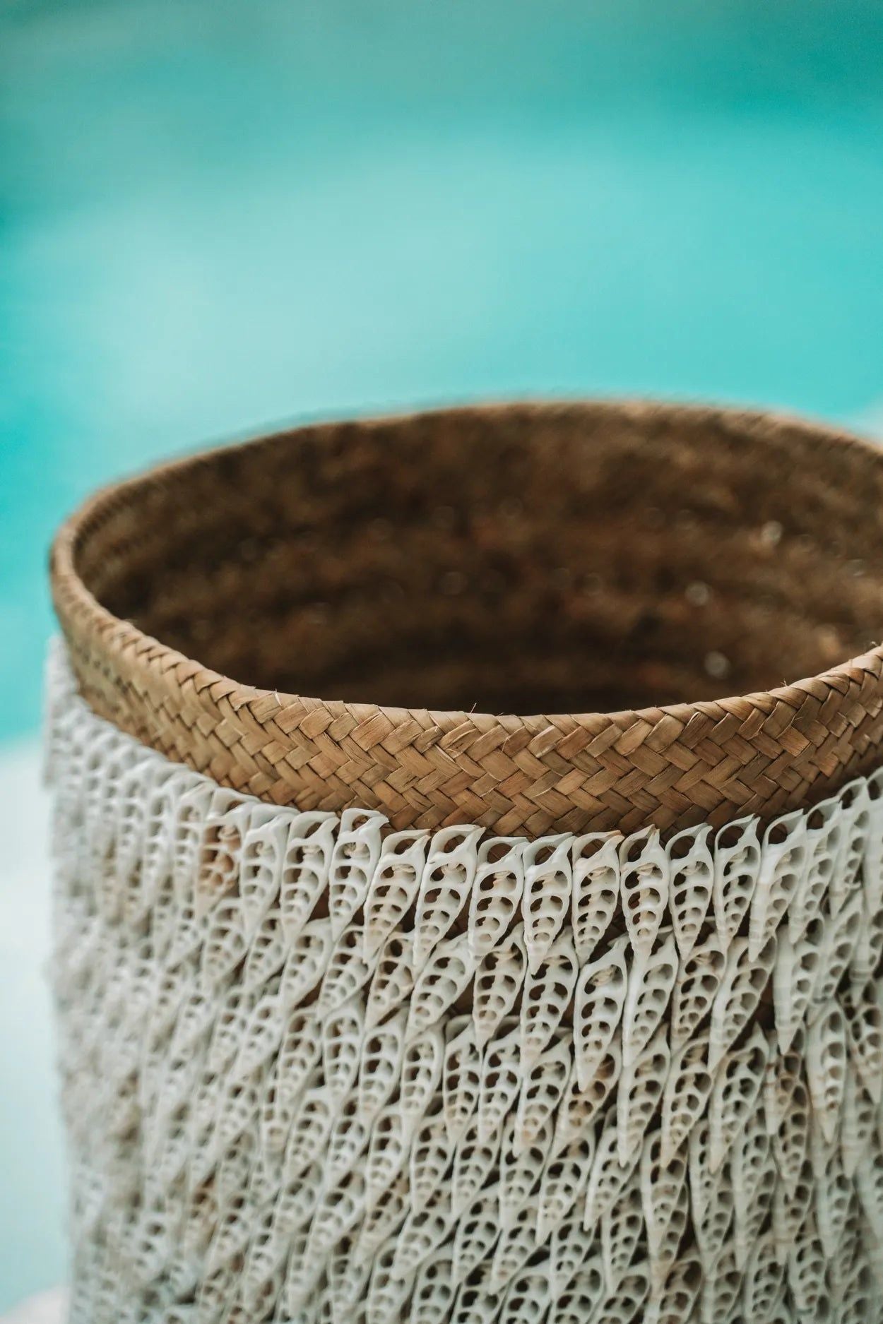 Pandan Basket Shells - Natural White, Ø 34 cm, H 40 cm