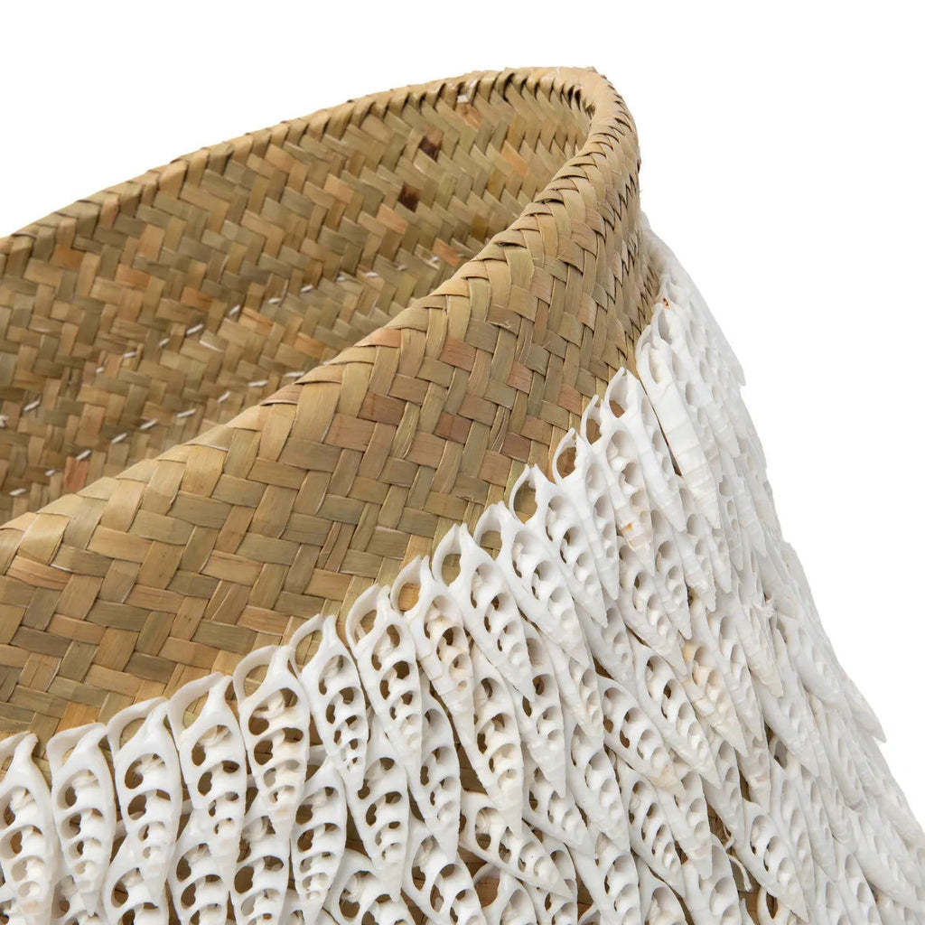 Pandan Basket Shells - Natural White, Ø 34 cm, H 40 cm