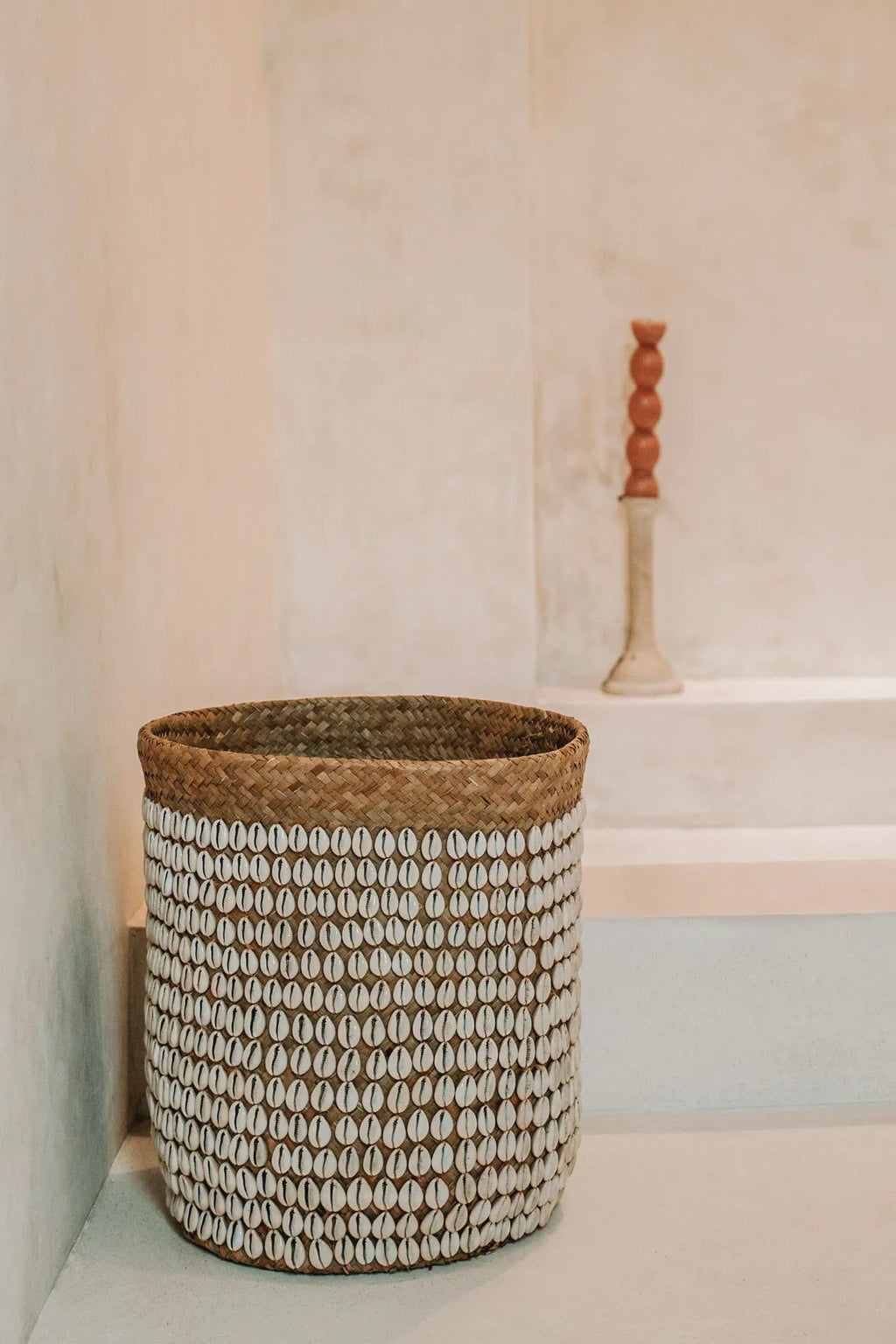 Pandan Basket Gowrie - Natural White, Ø 34 cm, H 40 cm