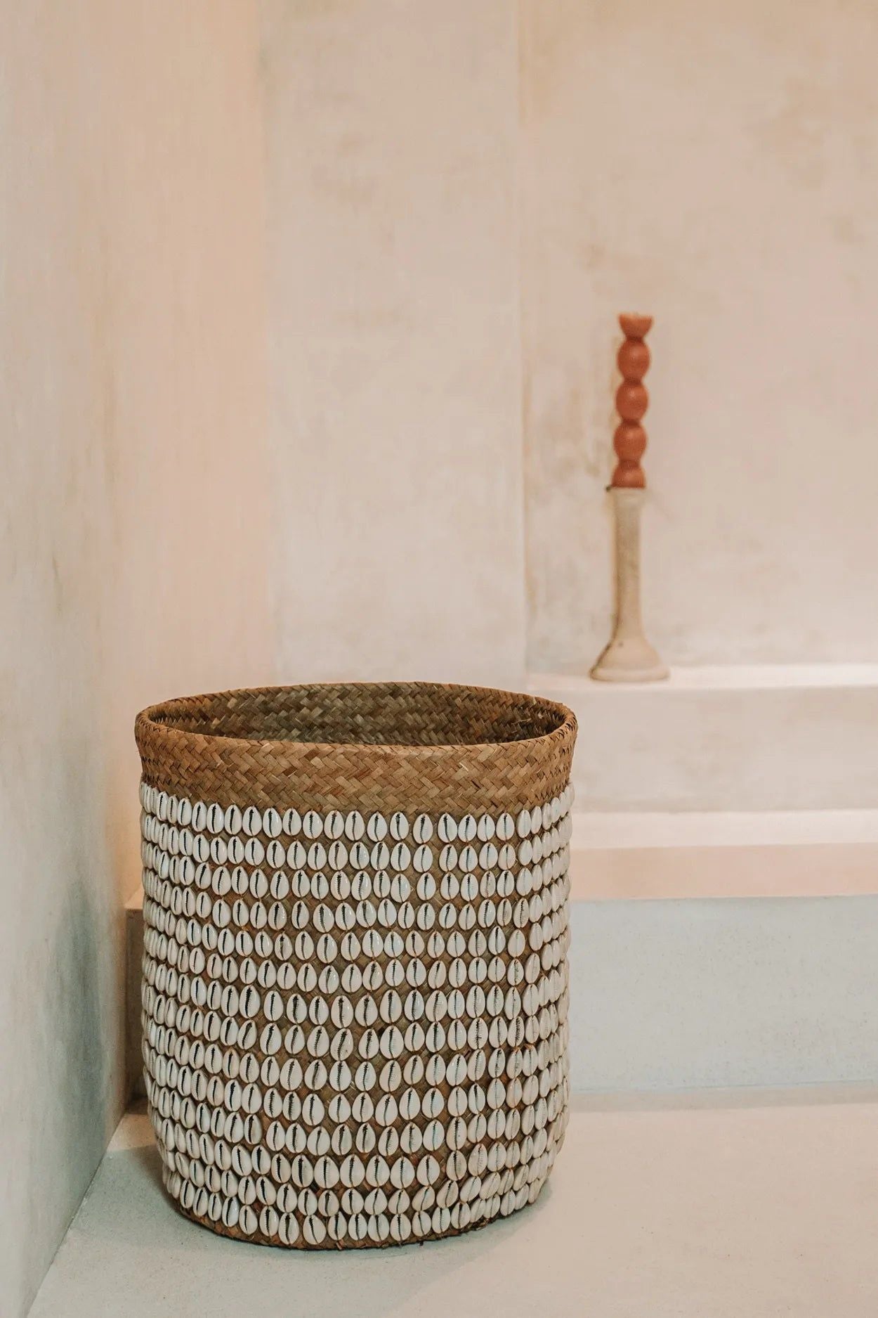 Pandan Basket Gowrie - Natural White, Ø 34 cm, H 40 cm