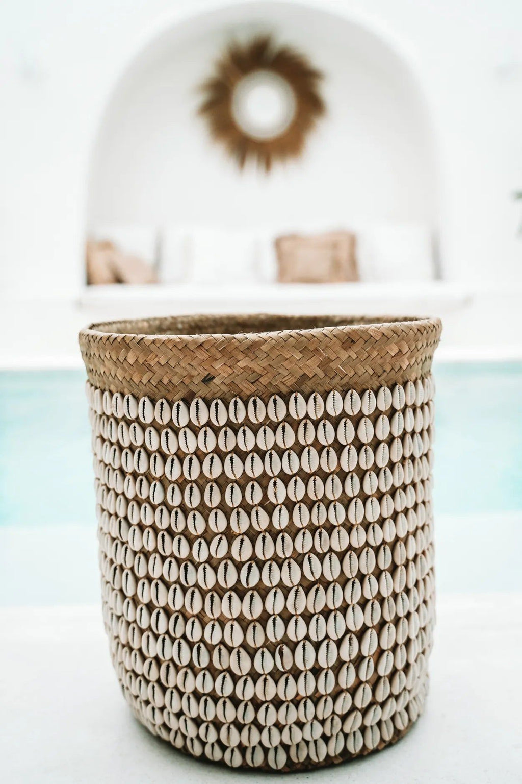 Pandan Basket Gowrie - Natural White, Ø 34 cm, H 40 cm