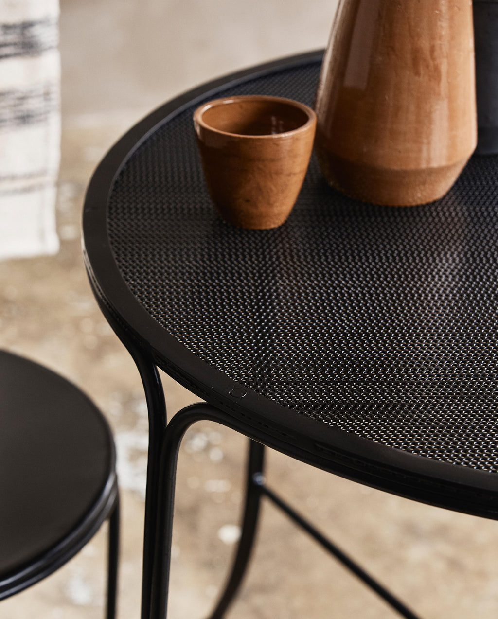 OLIVO BLACK GARDEN TABLE ROUND D 75 CM