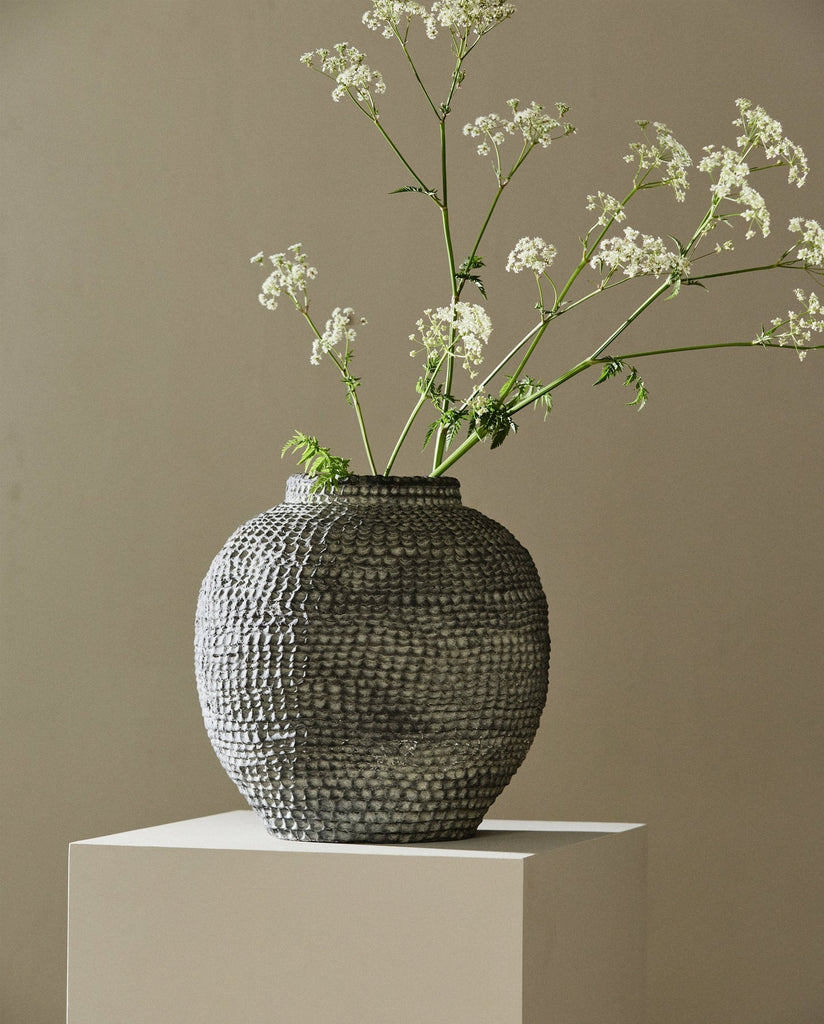 RUPA GREY POT, CEMENT, H 32 CM