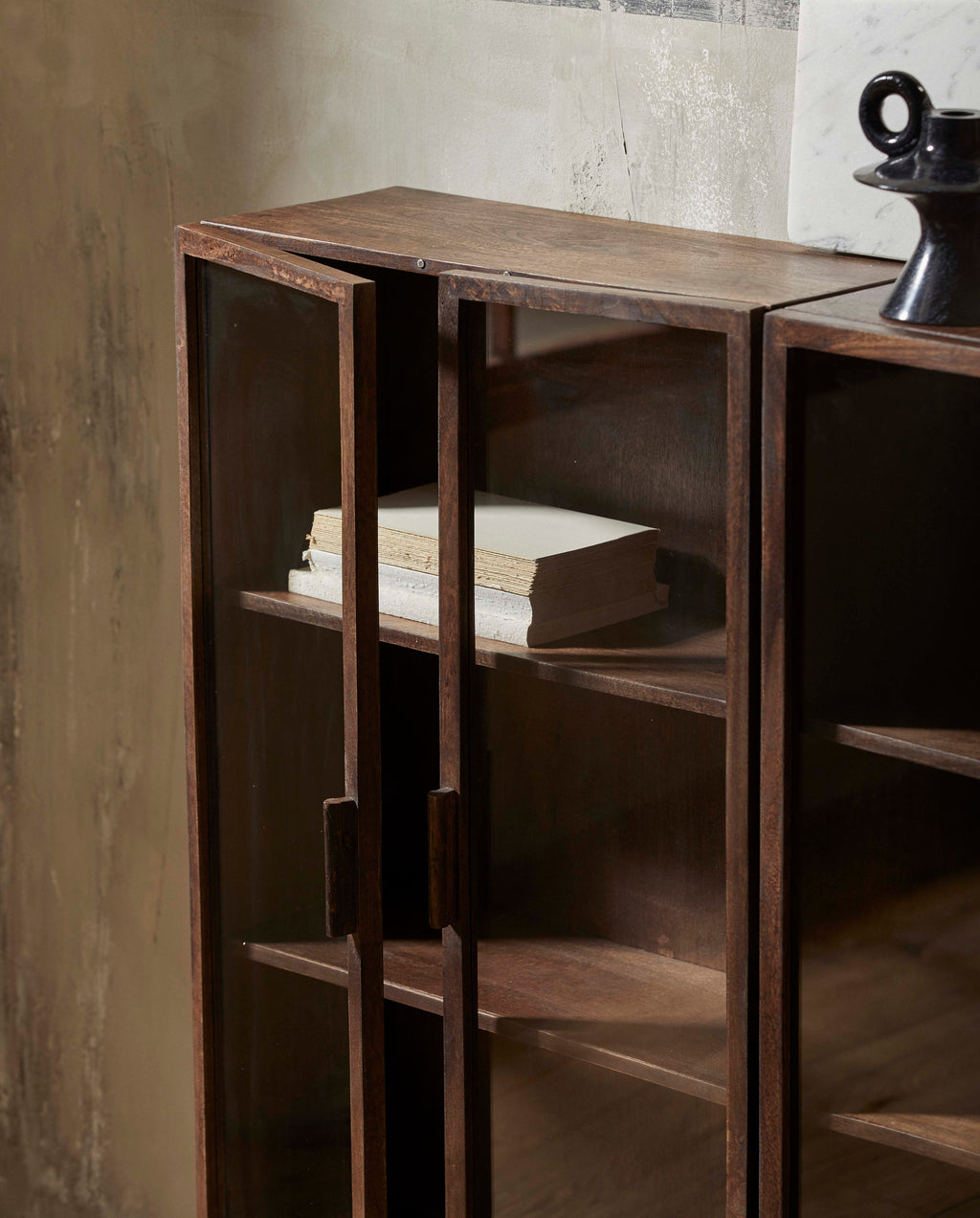 NANGO WALL CABINET, 2 DOOR, DARK BROWN