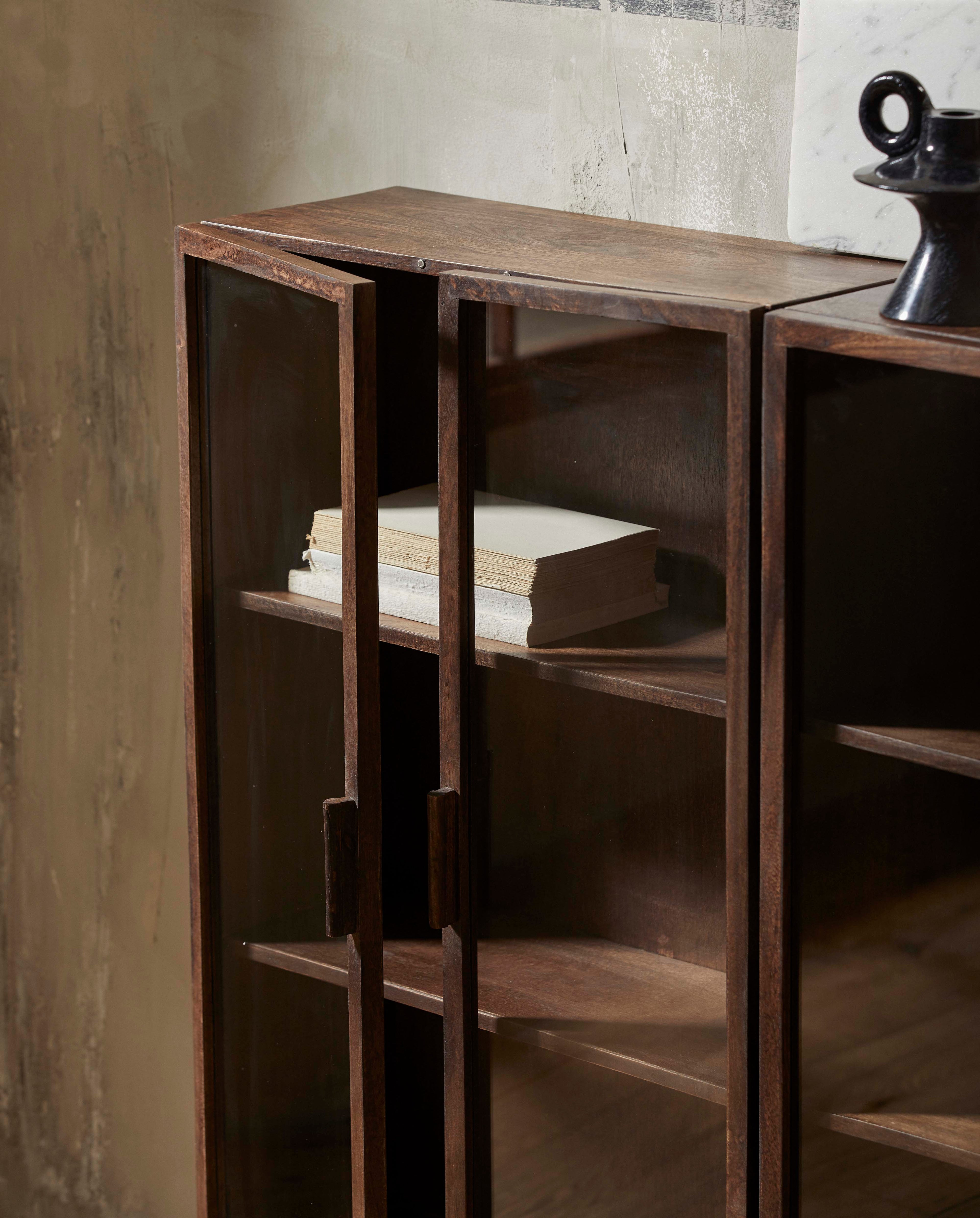 NANGO WALL CABINET, 2 DOOR, DARK BROWN