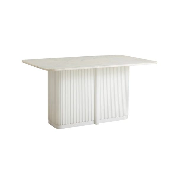 White rectangular table on a white background